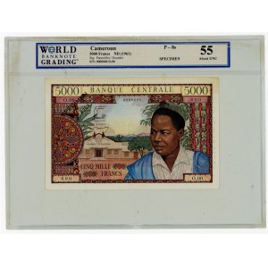 Cameroon 5000 Francs 1961 (ND) Specimen WBG 55