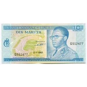 Congo Democratic Republic 10 Makuta 1967