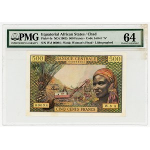 Equatorial African States Chad 500 Francs 1963 (ND) PMG 64