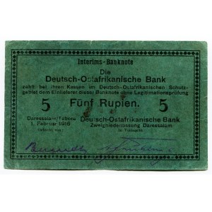 German East Africa 5 Rupien 1916