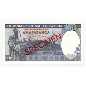 Rwanda 100 Francs 1989 Specimen