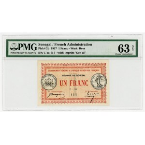 Senegal 1 Franc 1917 PMG 63