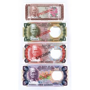 Sierra Leone 50 Cents & 1 - 2 - 5 Leones 1978 Specimen