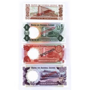 Sierra Leone 50 Cents & 1 - 2 - 5 Leones 1978 Specimen