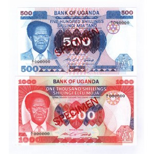 Uganda 500 - 1000 Shillings 1983 (ND) Specimen