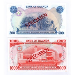Uganda 500 - 1000 Shillings 1983 (ND) Specimen