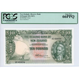 New Zealand 10 Pounds 1967 (ND) PMG 66 PPQ
