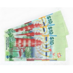 Bahamas 3 x 10 Dollars 2016