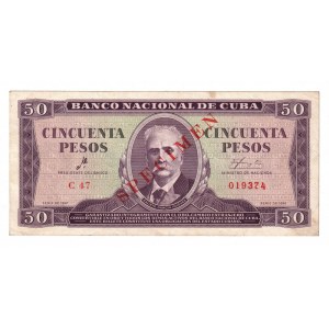 Cuba 50 Pesos 1961 Specimen
