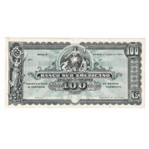 Ecuador Banco sur Americano 100 Sucres 1920
