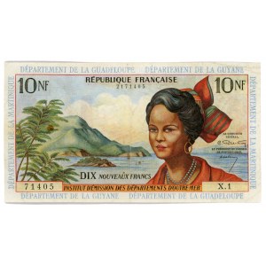 French Antilles 10 Nouveaux Francs 1963