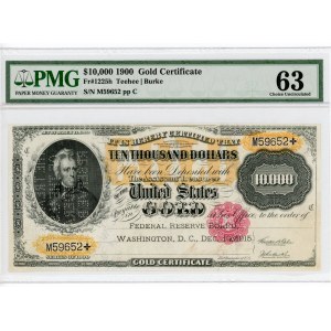 United States 10000 Dollars Gold Certificate 1900 C PMG 63