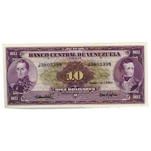 Venezuela 10 Bolivares 1961