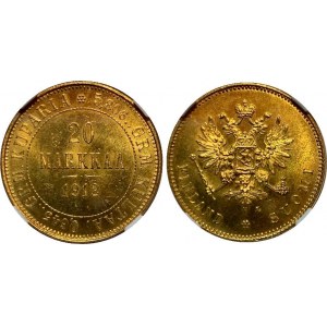 Russia - Finland 20 Markkaa 1912 L R3 NGC MS 64+