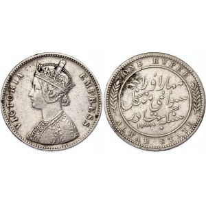 India Alwar 1 Rupee 1878 (Error 1788)