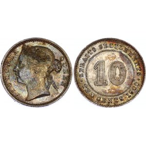 Straits Settlements 10 Cents 1900