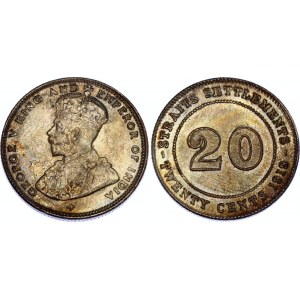 Straits Settlements 20 Cents 1919 B