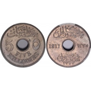 Egypt 5 Milliemes 1917 H AH 1335 PCGS MS 65