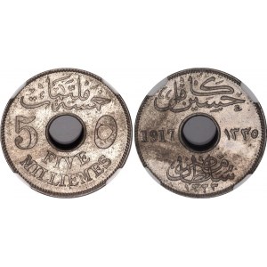 Egypt 5 Milliemes 1917 AH 1335 NGC MS 63