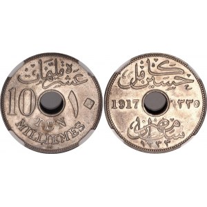 Egypt 10 Milliemes 1917 KN AH 1335 NGC MS 64