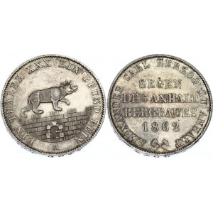 German States Anhalt-Bernburg 1 Taler 1862 A