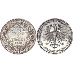 German States Frankfurt 3-1/2 Gulden - 2 Taler 1843