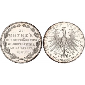 German States Frankfurt 2 Gulden 1849 Prooflike
