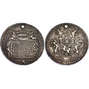 German States Hessen-Kassel Silver Medal on the Death of the Oberwachtmeister Karl Graf Kunowitz from Moravia / Schautaler 1698 Rare