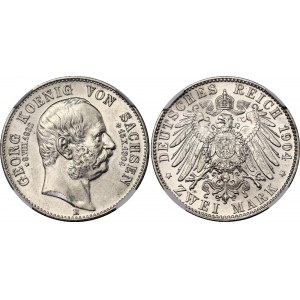 Germany - Empire Saxony 2 Mark 1904 E NGC MS 62