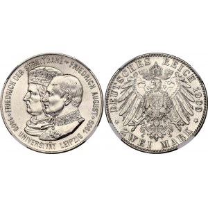 Germany - Empire Saxony 2 Mark 1909 E NGC MS 63