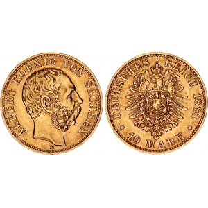 Germany - Empire Saxony 10 Mark 1881 E
