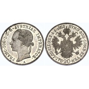 Austria 20 Kreuzer 1852 A Linkskopf