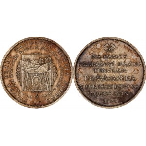 Czechoslovakia Silver Medal Handlova - Horna Stubna Railroad Tunnel Construction 1930 PCGS AU Details