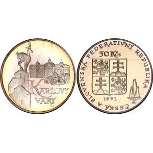 Czechoslovakia 50 Korun 1991 Karlovy Vary Proof