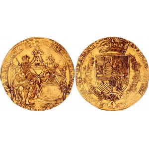 Belgium Gold Medal in Size of 2 Souverain d'or Albert and Isabella of Spain 1598 - 1621 (ND) R3