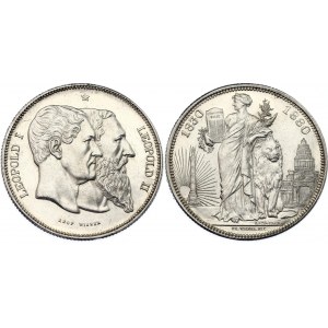 Belgium 5 Francs 1880 50 Years of Belgium PCGS MS63