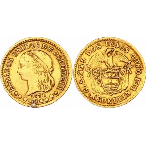 Colombia 2 Pesos 1871