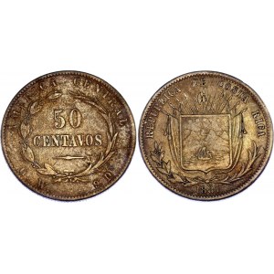 Costa Rica 50 Centavos 1887 GW