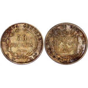 Costa Rica 50 Centavos 1890 GW