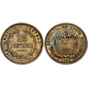 Costa Rica 25 Centavos 1892 HEATON