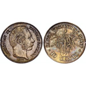 Danish West Indies 10 Cents 1878