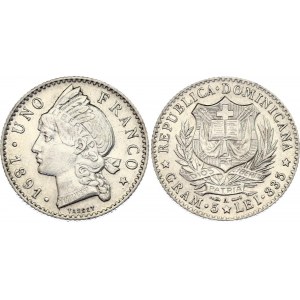 Dominican Republic 1 Franco 1891 A