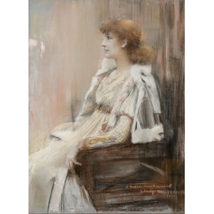 Teodor Axentowicz (1859 Braszów/Rumunia - 1938 Kraków), Portret Sarah Bernhardt w trzecim akcie Toski, 1888 r.