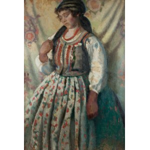 Eugeniusz Geppert (1890 Lwów - 1979 Wrocław), Kobieta w stroju ludowym, przed 1939 r.