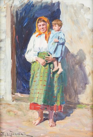 Emil Lindeman (1864 Warszawa -1945 Ozorków k. Łodzi), Kobieta z dzieckiem