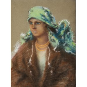Józef Ujheli (1895-?), Dziewczyna w błękitnej chuście