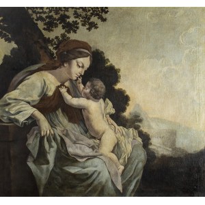 Szkoła bolońska - krąg Guido Reni (XVII w.), Madonna z Dzieciątkiem na tle krajobrazu