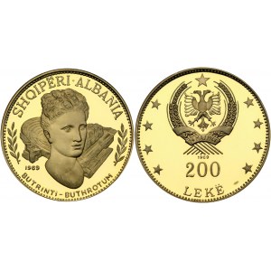 Albania 200 Lekë 1969 500th Anniversary of Skanderbeg's Death - Buthrotum Ruins. Obverse: Buthrotum Ruins motif...