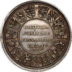 Austria Brixen Bishopric Medal Sede Vacante 1779. Unsigned. Obverse: Around wreath of arms CAPITVLVM / BRIXINENSE ...