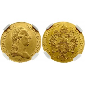 Austria 1 Ducat 1787 A Joseph II (1780-1790). Obverse: Laureate portrait facing right; mint mark below bust...